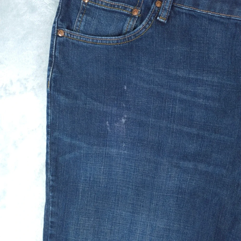 Lee Relaxed Fit Jeans Men 44x30 Blue Denim Stretch Straight Leg Workwear Comfort